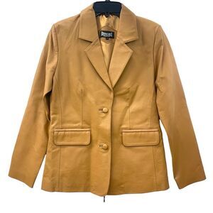Women's Brown Leather Blazer